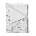 thumbnail image 2 of Mushroom Soft Flannel Fleece Blanket, Pattern with Different Mushrooms Doodle Style Monochrome Display Organic Garden, Cozy Plush for Indoor and Outdoor Use, 50" x 60", White Black, by Ambesonne, 2 of 5
