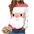 thumbnail image 6 of Kaprioy Womens Cute Christmas Sweatshirts Oversized Long Sleeve Casual Santa Claus Prints Pullover Fall Fashion Clothing White, XXL, 6 of 6