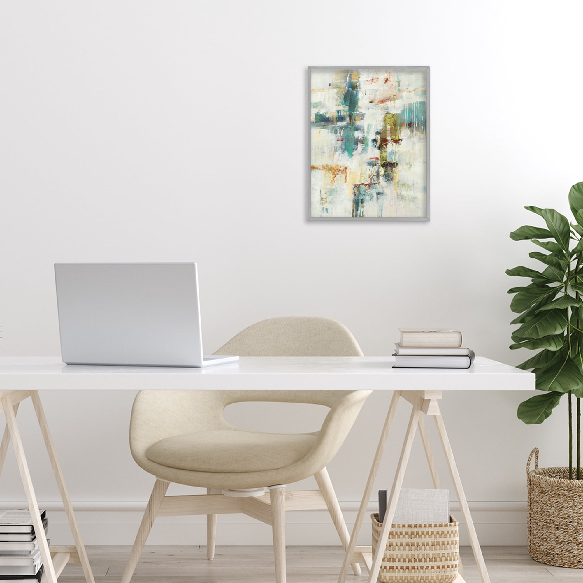 Stupell Industries Dynamic Paint Drips Gray Framed Giclee Art, design by Lisa Ridgers