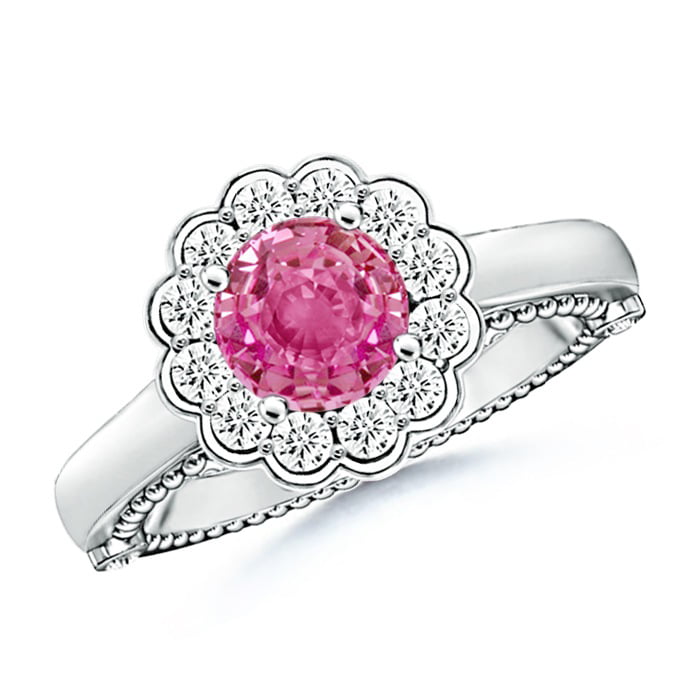 14K White Gold Plated Sterling Silver Round Cut Pink Sapphire Bypass Adjustable Toe Ring 