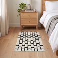 thumbnail image 3 of ODIKA 2'x3' Ultra-Soft Accent Mat, Geometric Contemporary Arch Loop Grid Formation Designer Mid None Washable, Bare feet friendly, Easy Care Indoor rug for Bedside, Footrest, 3 of 7