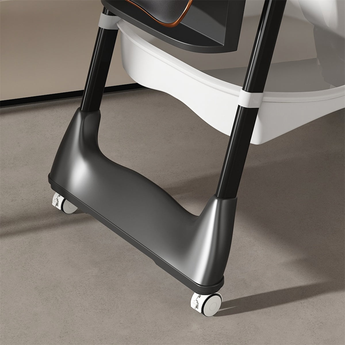 YIORTWO Adjustable Baby High Chair for 0-6 Years, Portable Infant Feeding Seat with 5-Point Belt, Lockable Wheels, Foldable & Easy Clean, Black
