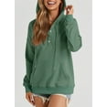thumbnail image 5 of Blibea Button Down Sweatshirts for Women Drawstring Kangaroo Pocket Casual Sweatshirt Green XL, 5 of 8