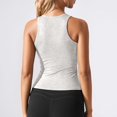 thumbnail image 5 of uvwlwu Women's Ribbed Racerback Tank Top Crewneck Slim-Fit Sleeveless Casual Layering Shirt,M, 5 of 5