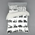thumbnail image 2 of Ambesonne Cartoon Bedding Set 3 Pcs, Heavy Machinery Mining, Twin XL, White Black, 2 of 3
