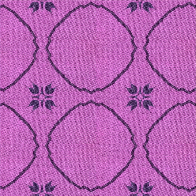 Ahgly Tapis d'Intérieur Lavable en Machine Carré Transitionnel Néon Rose Violet, 5 Pieds Carré