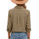 thumbnail image 5 of Camisas de Manga Larga para las Mujeres Blusa de Túnica de Imitación de Botón de Solapa de Ajuste Suelto con Tela Suave, Top de Verano Transpirable para Uso Diario Informal, 5 of 7