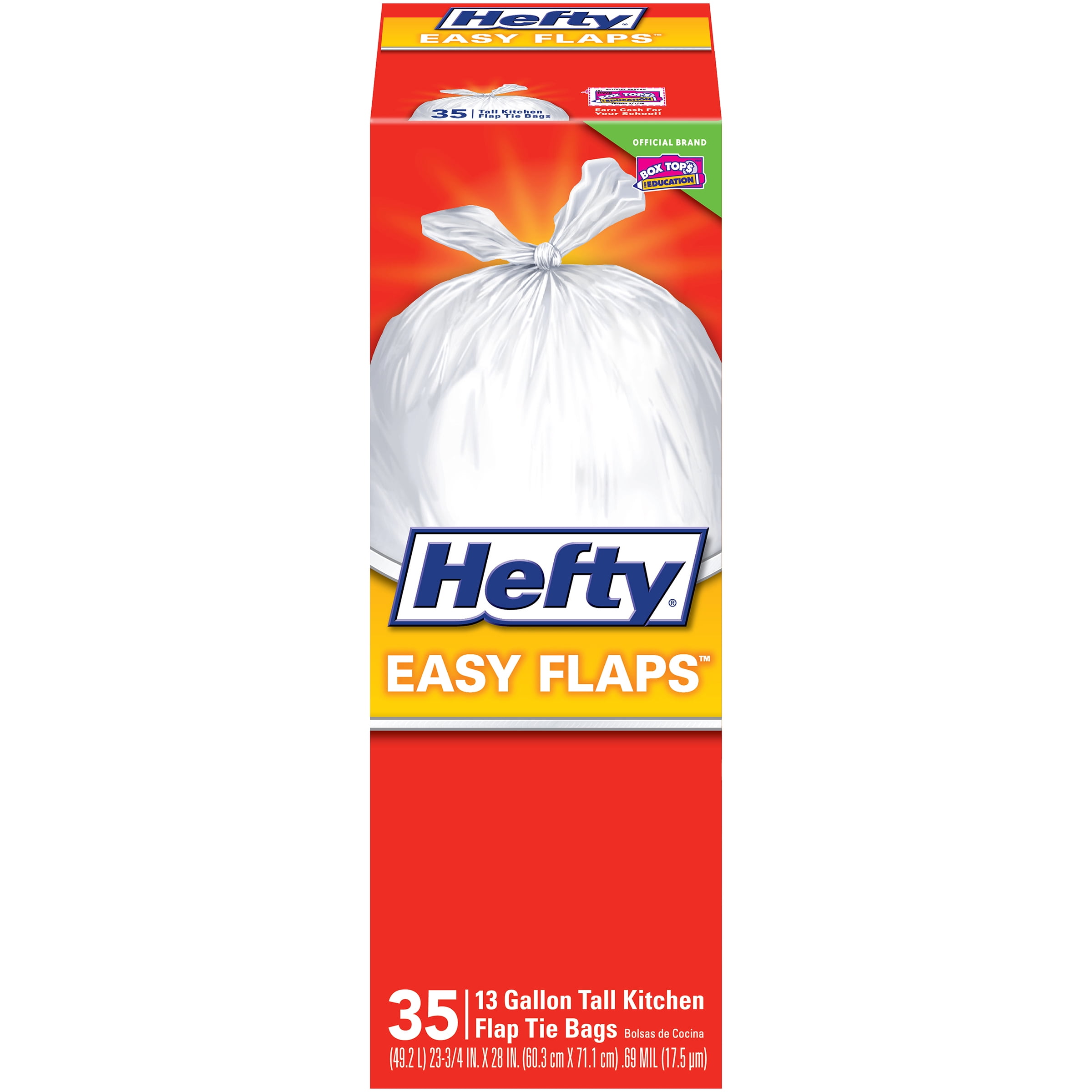 Hefty® EasyFlaps™ 13 Gallon Tall Kitchen Flap Tie Bags 35 ct Box