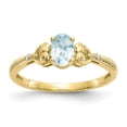 thumbnail image 1 of 10K Yellow Gold Aquamarine Diamond Ring, 1 of 2