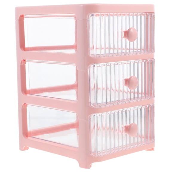 OULII Small Plastic Storage Drawers Organizer with Three Drawers for Desk and Home Use