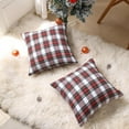 thumbnail image 2 of Christmas Pillow Covers 20x20 Set of 2 Buffalo Plaid Striped Christmas Pillow Red and White Christmas Decorations Throw Pillow Cover for Living Room Couch Sofa, 2 of 6