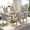 1 Table and 6 Gray Velvet Chairs Gold Legs, variant on Sumdeal 5-Piece Dining Set, 63 in Glass Dining Table with 4 Yellow Velvet Chairs, Gold Legs, Style 1