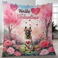 thumbnail image 4 of Hello Valentine’s Day Belgian Malinois Flower Crown Romantic Pink Floral Quilt Blanket Sheepdog Dog Lover Gifts Cozy Comforter Throw Blanket - 00031, 4 of 5