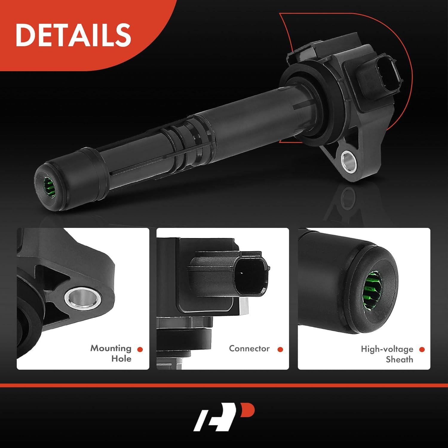 A-Premium Ignition Coil Pack Compatible with Acura ILX 2015-2019 Honda Accord 2013-2017 CR-V 2.4L 1.5L 2015-2019 Front 4-PC