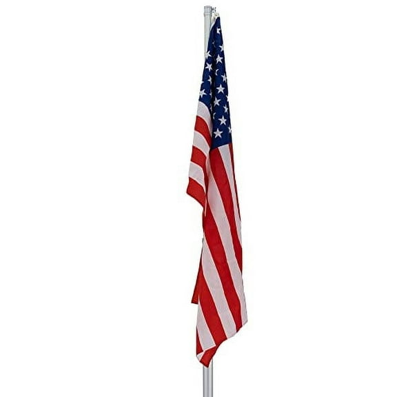 RecPro 20' Portable Flagpole Telescoping Aluminum Pole with US Flag Great for Tailgating and Camping