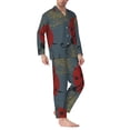 thumbnail image 2 of Yiaed Ladybug Print Men’s Pajamas Set - Long Sleeve Button Down Sleep Shirt and Pajama Bottoms Sleepwear Set Mens Pjs Sets Men's Pajama Bottoms-XX-Large, 2 of 7