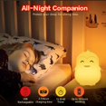 thumbnail image 4 of Luz de noche Pingüino grande Oso de fresa Luz de noche para bebés Luz multicolor con control remoto, 4 of 5