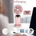 thumbnail image 5 of Handheld Fan, Usb Rechargeable Portable Mini Fan, 5 Speed Small Pocket Fan With Base, 4200mah Battery Foldable Desk Fan For Office, Outdoor, 5 of 5