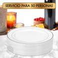 thumbnail image 3 of Berry Bloom Platos Circulares Reutilizables Premium Transparentes 50 piezas, Ideal para Bodas, Fiestas, Cenas, Calidad Resistente y Duradero (26 cm / 10.25"), 3 of 6