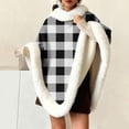 thumbnail image 6 of Wearable Sherpa Blanket Poncho Plush Fleece Sweater Scarf Shoulder Top Soft Christmas Oversized Pashmina Shawl Wrap, 6 of 6