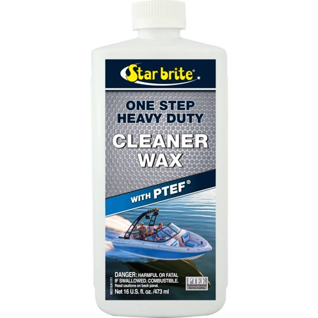Star Brite One-Step Heavy-Duty Cleaner Wax with PTEF, 16 (Best Boat Wax For Fiberglass Boats)