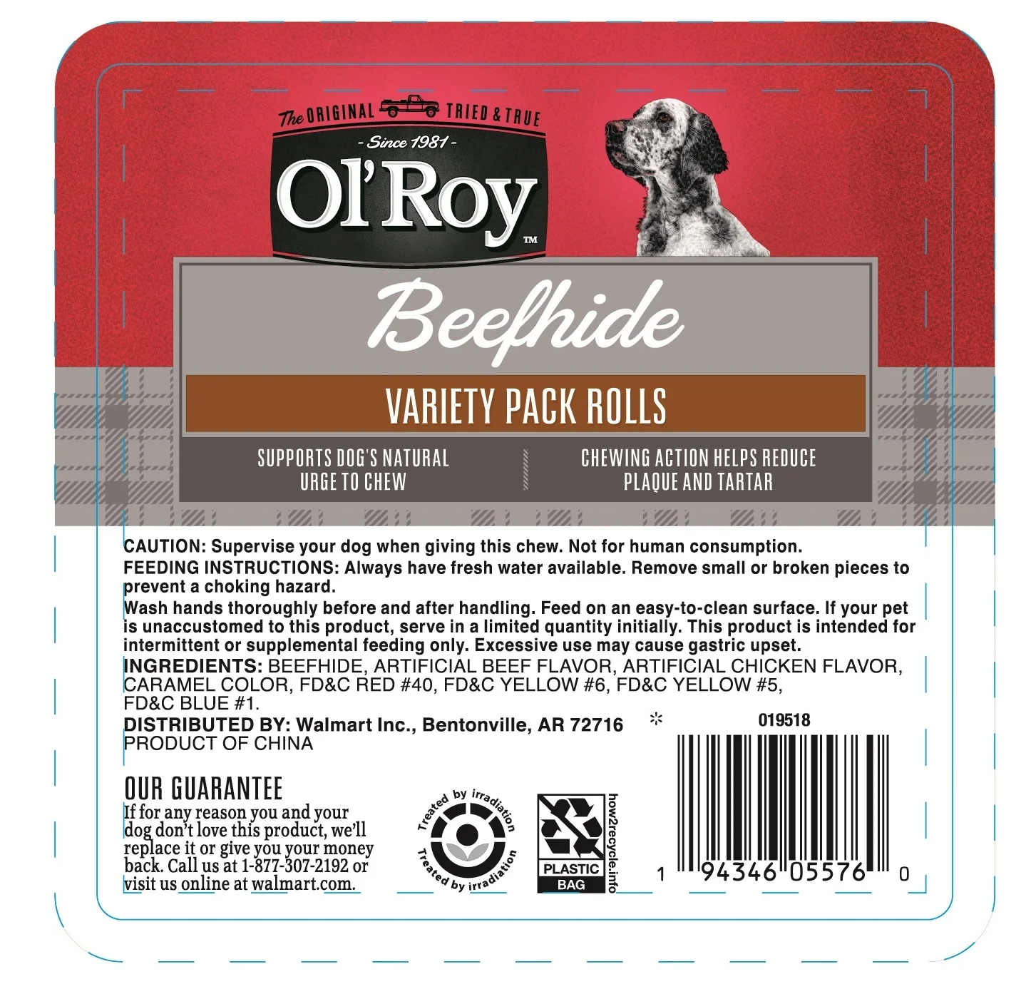 (6 pack) Ol' Roy Rawhide Rolls, Variety Pack, Chews for Dogs, 9.31 oz, 16 Count
