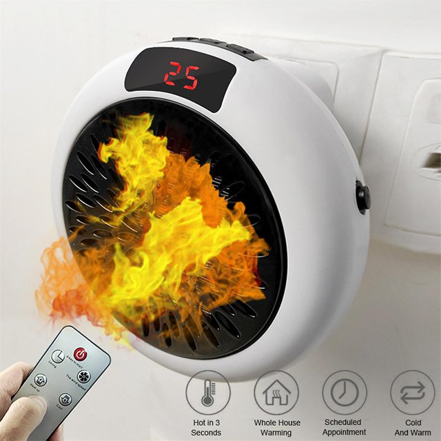 Calentador eléctrico Calentador de pared Calentadores de habitación de oficina, mini ventilador de escritorio, calefacción eléctrica portátil, radiador de estufa Feliz Sencillez