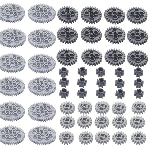 ASTEM 54Pcs MOC Technic-Gears Set, 8/ 16/ 24/ 40 Tooth Gear Mesh Securely, Compatible with Lego Technic-Parts