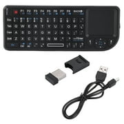 Mini Wireless Keyboard with Touchpad, Rechargeable Ultra Portable Bluetooth Keyboard and Mouse, Backlit Keyboard for HTPC, for PS3/4, Smartphones, PC, Tablet, TV Box, Windows, Black