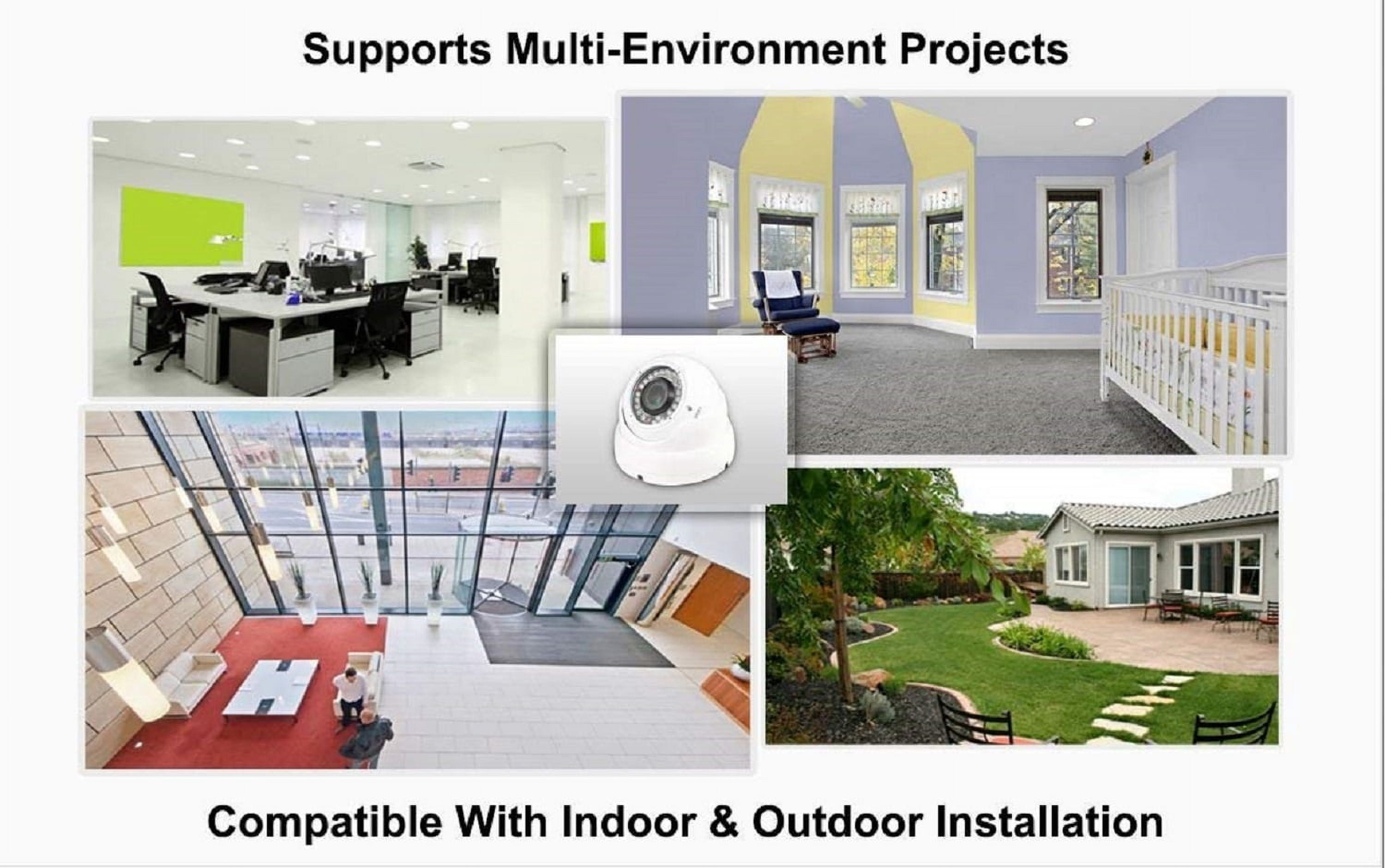 Evertech 6 Pcs 1080p HD Day Night Vision Indoor Outdoor Security Dome Camera for CCTV Systems