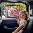 thumbnail image 3 of KUIFORTI Dahlia Car Window Shades for Baby 20.47”x 12.59” (2 Pack) - Blocks 99.98% UVR, Sun Protection and Sun Shade Blocker, Glare Shield Protection, Large Side Car Window Screens, 3 of 8