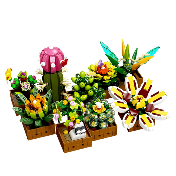 Cactus Succulents Potted Plants compatible with LEGO Succulent Flower Building Block Brick Kit - 913 Pieces
