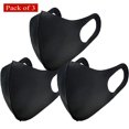 thumbnail image 1 of Unisex Reusable Anti-Dust Protective Neoprene Face Masks Black Regular 3 pack, 1 of 3
