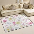 BESTKITTY Floral Flowers Roses Butterfly Area Rug Cover Runner Floor