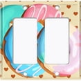 thumbnail image 6 of Metal Light Switch Plate Cover Colorful Retro Doughnuts Beige Heart Wallpaper CAK038, 6 of 13