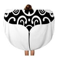 thumbnail image 1 of KDAGR 60 inch Round Beach Towel Blanket Tattoo Maori Manta White Tribal Pattern Polynesian Tiki Aloha Travel Circle Circular Towels Mat Tapestry Beach Throw, 1 of 2
