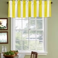 thumbnail image 4 of Yellow Striped Valances for Windows, Decorative Rod Pocket Window Valance Curtains, Modern Farmhouse Yellow White Stripes Short Curtain Drapes for Kitchen/Living Room, 2 Panels, 42" W x 12" L, 4 of 8