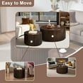 thumbnail image 6 of Gexpusm Round Coffee Table Set of 2, Handcraft Nesting with Small End Table for Living Room, Apartment,Solid Wood , Chocolate, 6 of 7