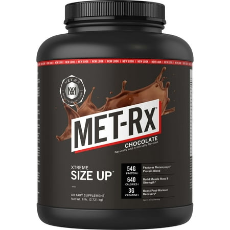 MET-Rx Xtreme Size Up Protein Powder, Chocolate, 54g Protein, 6