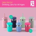 thumbnail image 3 of Elk and Friends Stainless Steel Cups | 14 oz Mason Jar Design | Kids & Toddler Cups with Silicone Sleeves & Straws with Stopper | Smoothie C, 3 of 8