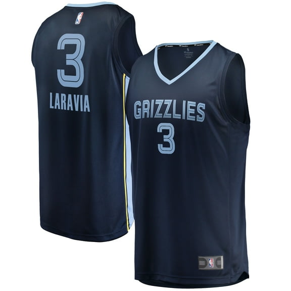 Men's Fanatics Jake LaRavia Navy Memphis Grizzlies Fast Break Replica Player Jersey - Icon Edition
