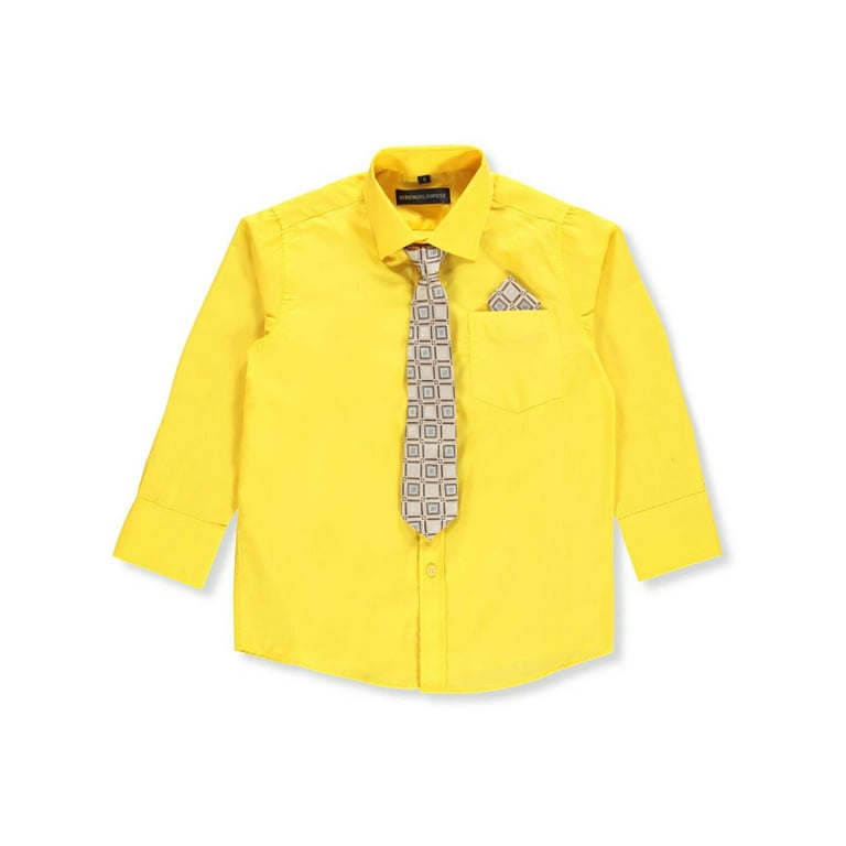 Kids World Boys Dress Shirt with Accessories Big Boys