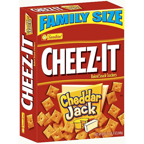 Cheez It Cheddar Jack Crackers Family Size 21 Oz Walmart Com