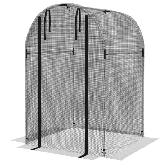 Plant Cage, Plant Protection Tent, Galvanized Steel Crop Cage, with Zippered Door
