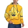 thumbnail image 2 of Kdxio Happy Cartoon Star Print Mens Casual Hooded Collar Drawstring Hoodies Pullover Sweatshirts Casual Long Sleeve Shirts-XX-Large, 2 of 7