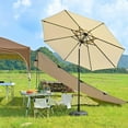 thumbnail image 4 of 10ft Solar LED Outdoor Market Tilt Patio Umbrella, Beige, 4 of 8
