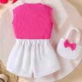 thumbnail image 5 of mgoYE Infant Girl Outfits Toddler Baby Girl Summer Clothes Cotton Ruffled Sleeve Shirt Tops and Shorts Set Outfits(Hot Pink,3-4 Years), 5 of 9