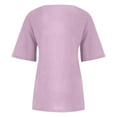 thumbnail image 5 of Patlollav Womens Short Sleeve Tops Plus Size Casual Loose Button Cotton Linen Top, 5 of 6