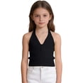 thumbnail image 5 of GiLiling Girls Ribbed Tank Top Summer Sleeveless Crop Top Cute Casual Beach Vacation Camisole (Black, 12-18 Months), 5 of 7