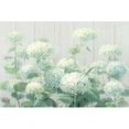 thumbnail image 3 of Nai, Danhui 24x17 Black Modern Framed Museum Art Print Titled - White Hydrangea Garden Sage on Wood Crop, 3 of 5